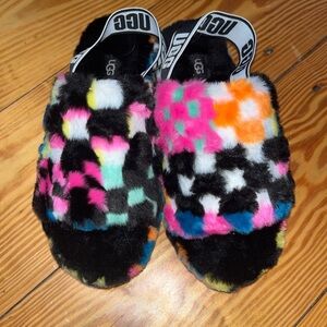 UGG Multicolor Fuzzy Slippers